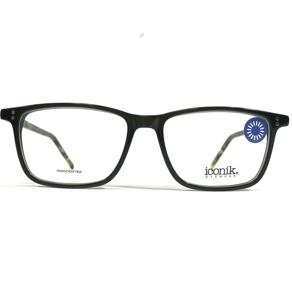Iconik Eyeglasses Frames Jake C02 Green Tortoise Square Horn Rim 54-17-145